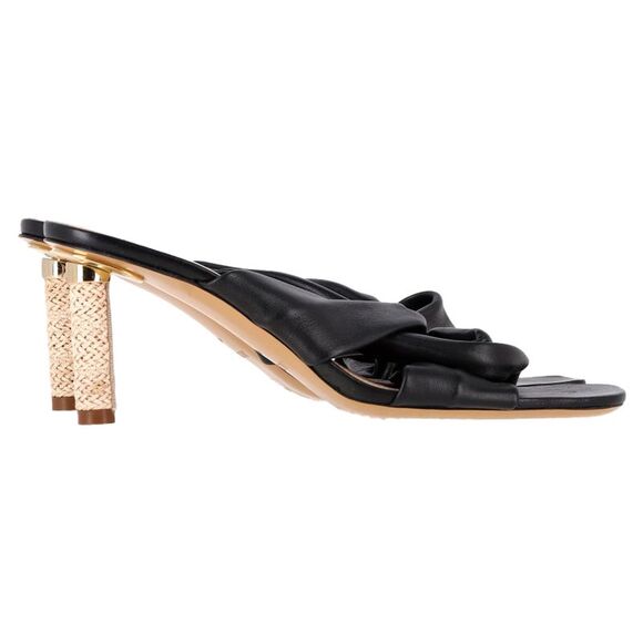 Jacquemus Bellagio Crossover Sandals in Black Leather - Picture 1 of 6